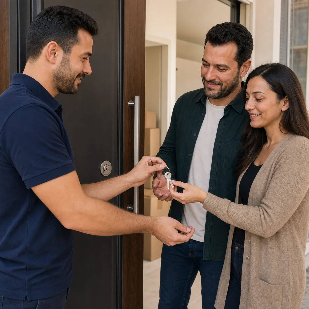 Yeni ev güvenlik hizmeti sonrası anahtar teslimi